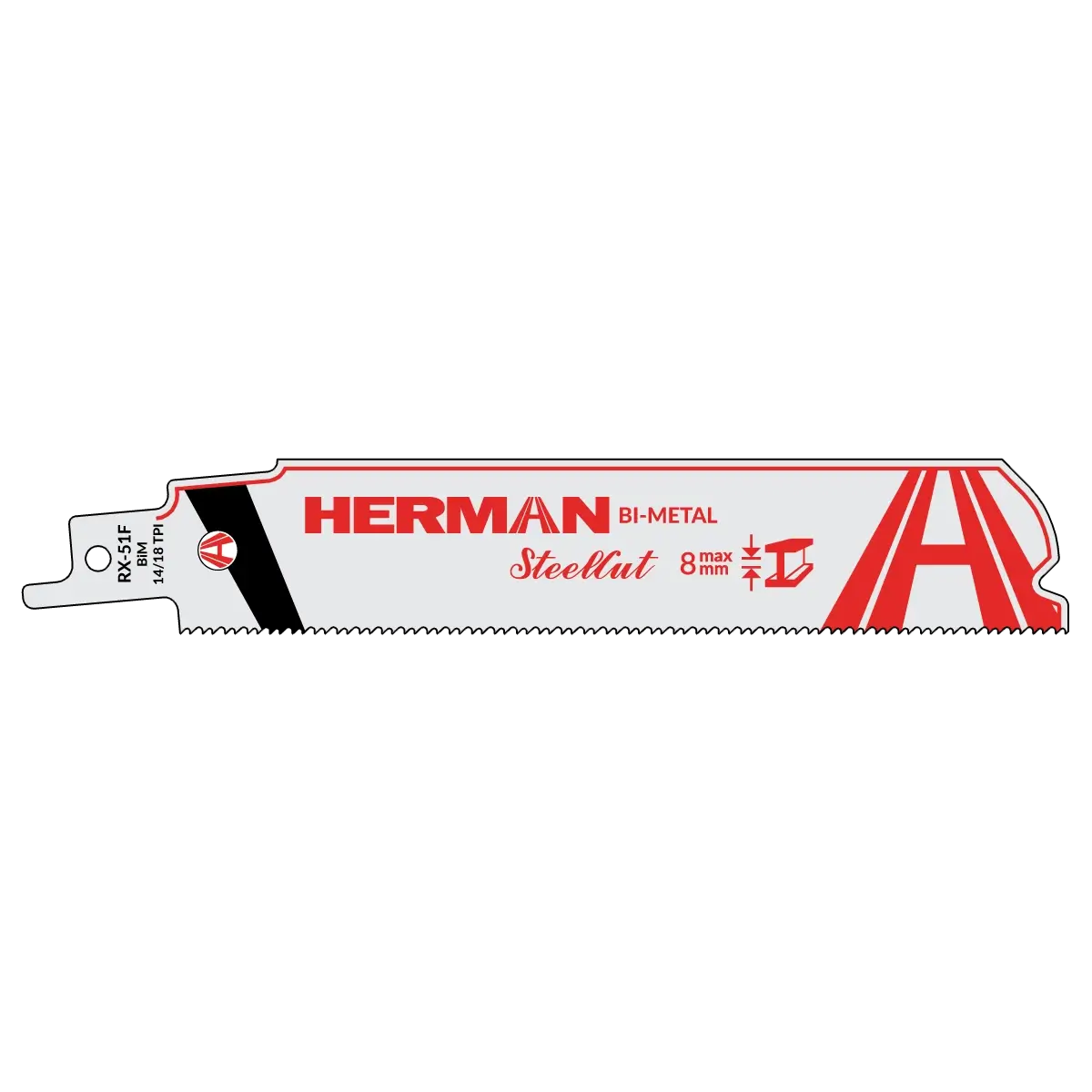 Fűrészlap szablyafűrészhez HERMAN RX-51F SteelCut Közepesen vastag fémek 2-8mm